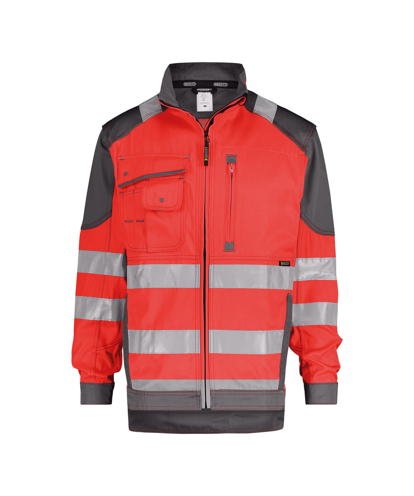 DASSY® Orlando DASSY Rouge fluo/gris ciment XS